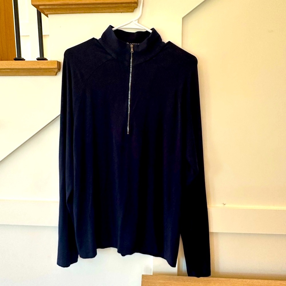 Grayse women’s navy blue zip front tunic size medium